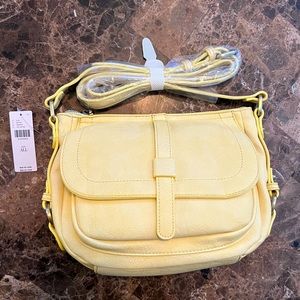 Anthropologie pale yellow crossbody bag